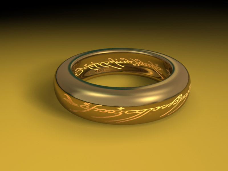 Le fameux anneau du seigneur des anneaux, ma premiére vrai réalisation, Cliquez sur la photo.